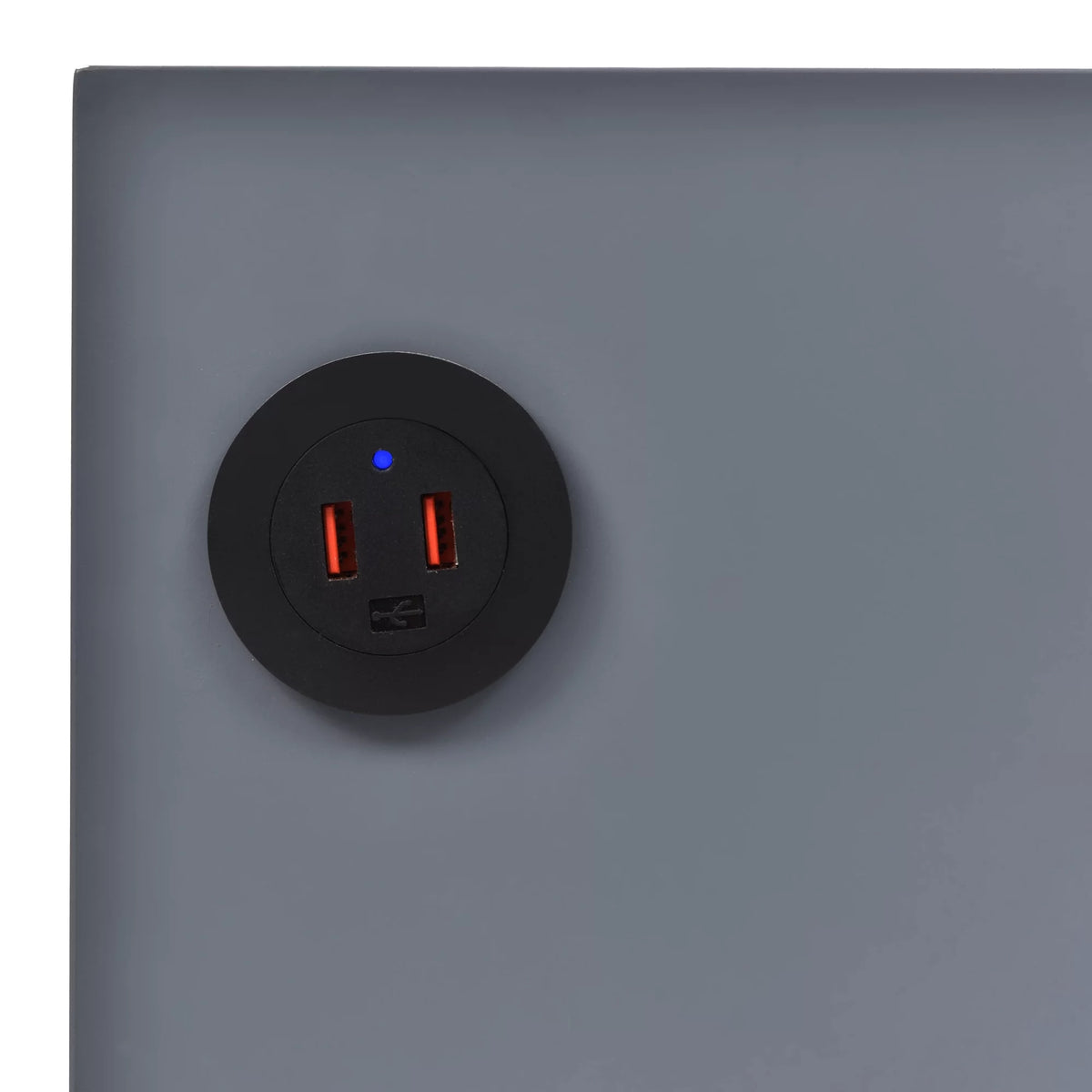 Gray Side Table with Wireless Charging Station U4190