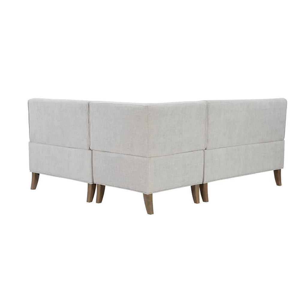 Light Grey Wood Upholstered Corner Bench X680