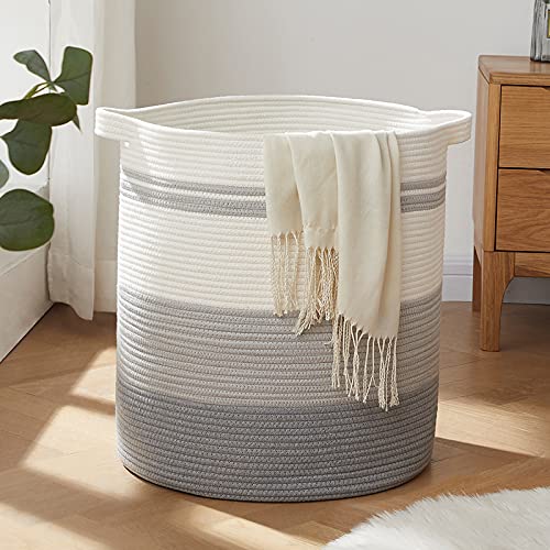 Gradient Yellow 80L Woven Laundry Basket with Handles Q368