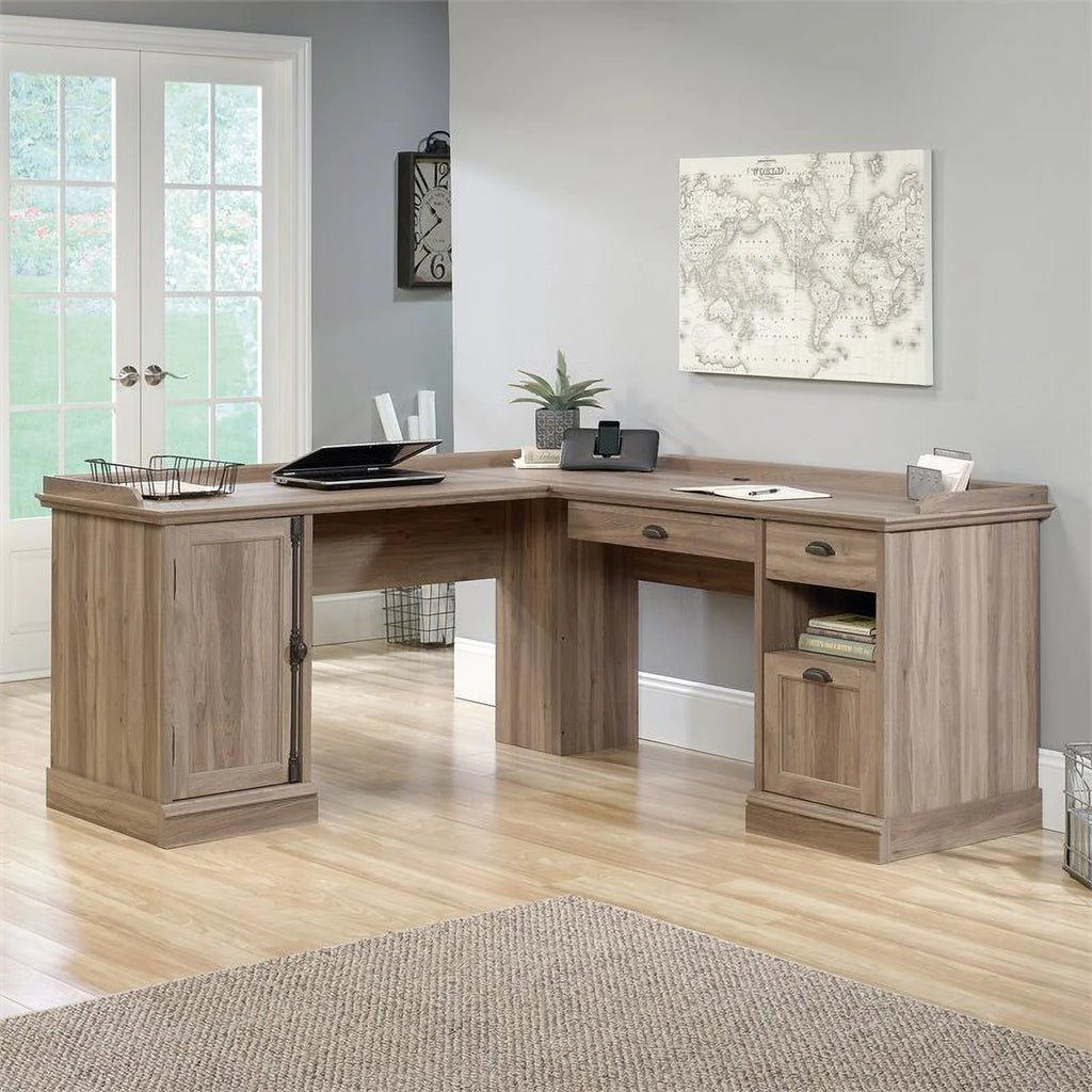 L-Desk, Salt Oak Finish T30050