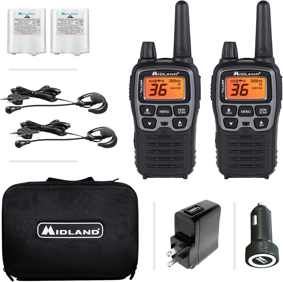 36 Channel FRS Two-Way Radio Walkie Talkie Black/Silver Z15200