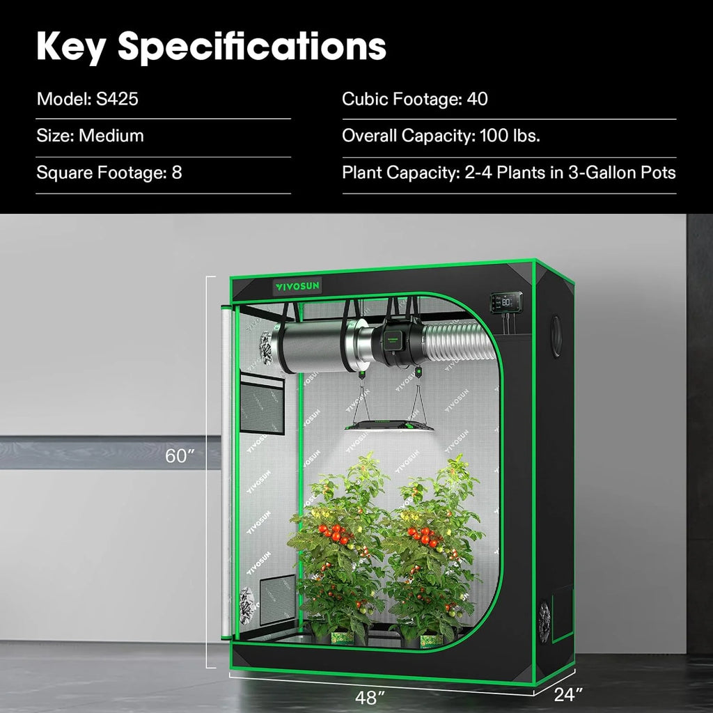 4x2 Grow Tent with Observation Window and Floor Tray V722