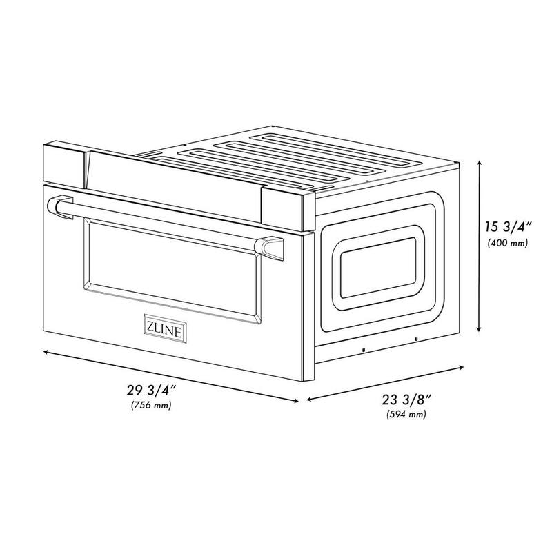 24 in. 1000-Watt Built-In Microwave Drawer in Black Stainless Steel C4385