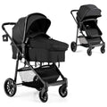 2 in 1 Convertible Bassinet Stroller with Cup Holder (Black) B74080