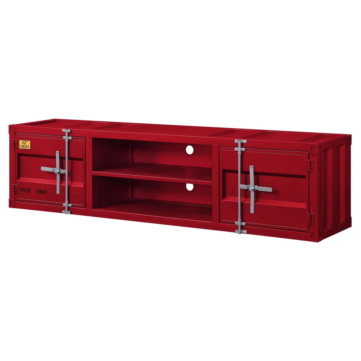 2-Door Metal Frame TV Stand with Shelves G82237