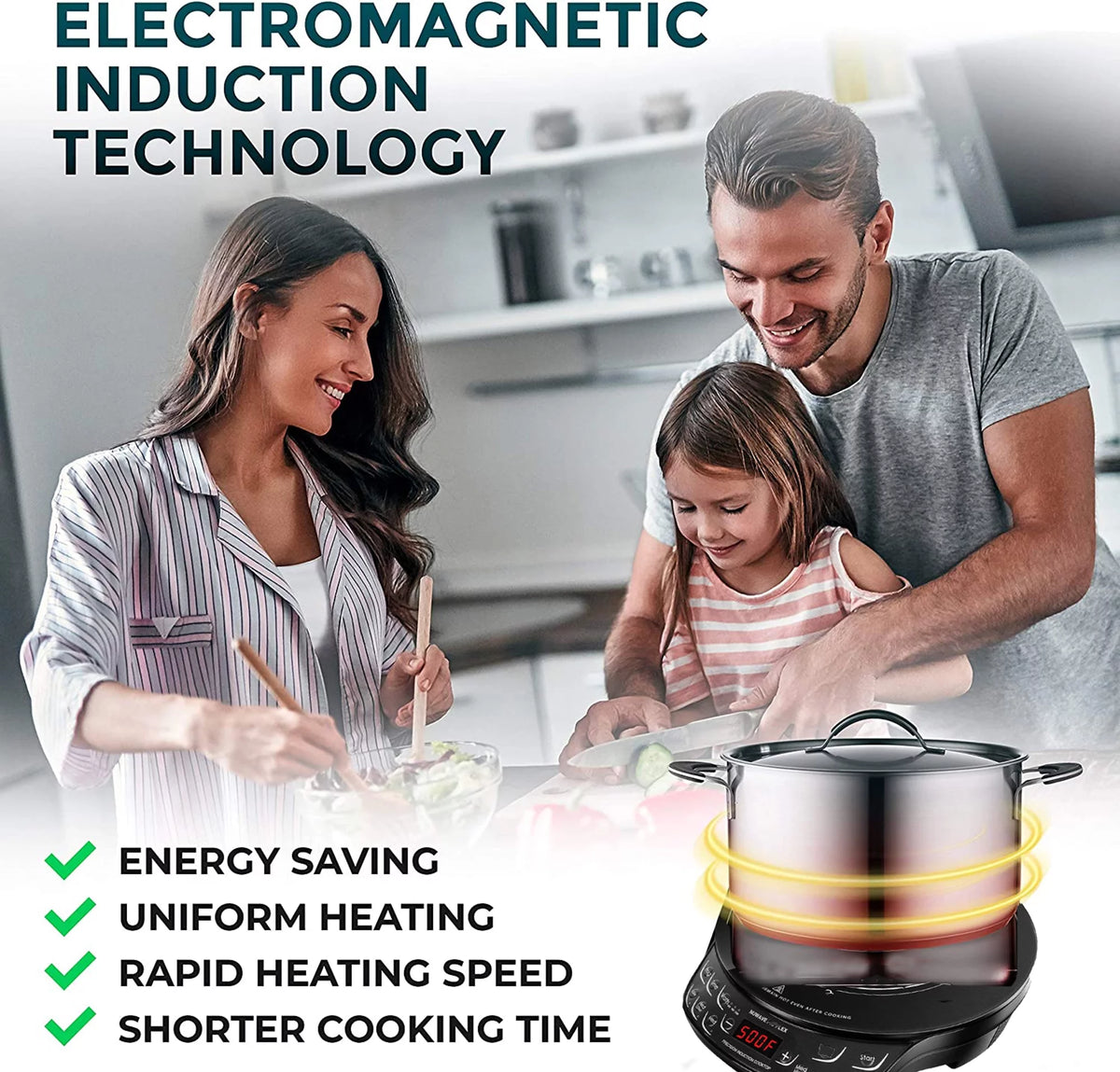 Portable Induction Cooktop with 6.5-inch Heating Coil O896