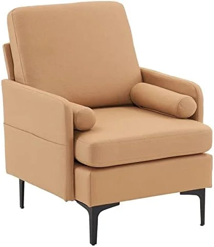Rustic Accent Chairs Set of 2 Upholstered Armchairs F9383