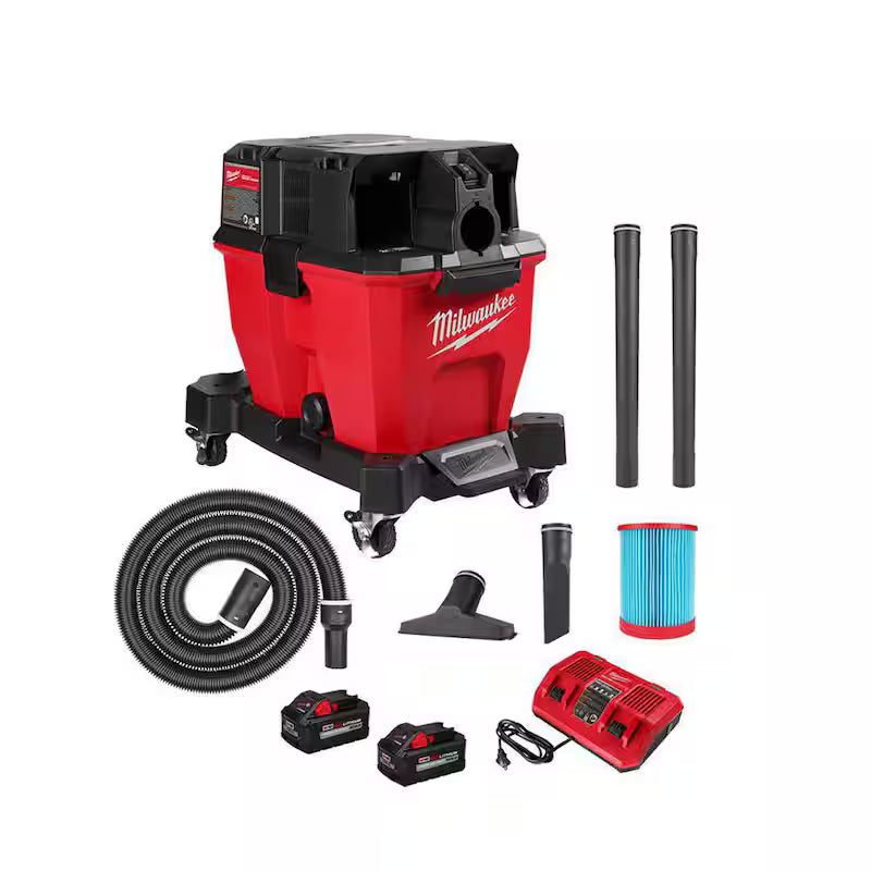 9 Gal. Cordless Wet/Dry Shop Vacuum Kit with Batteries, Filter, Hose, and Accessories N6441