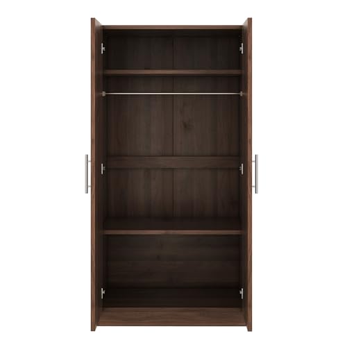 Black 4-Door Wooden Wardrobe Closet with 2 Drawers G484835