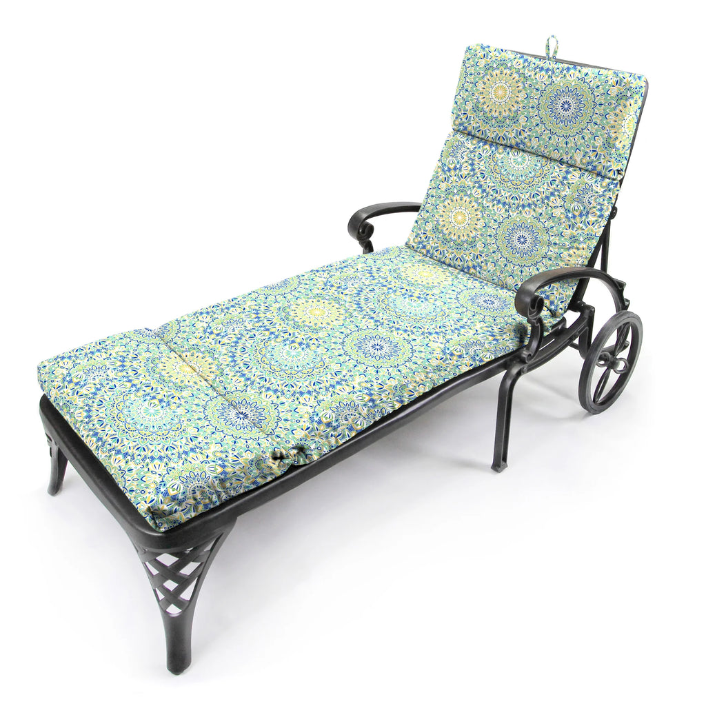 Pewter Multicolor Paisley Rectangular Outdoor Chaise Lounge Cushion M742964