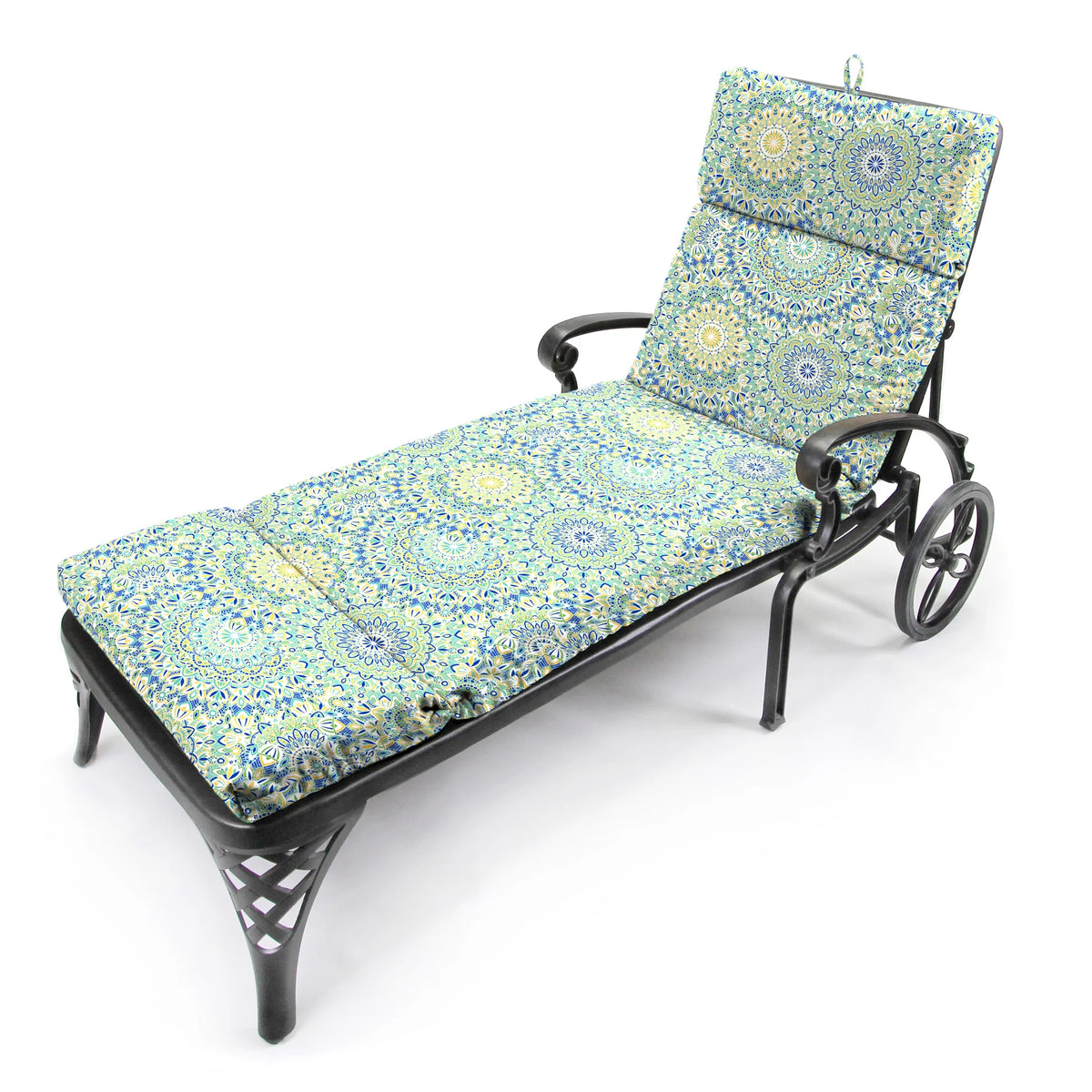 Pewter Multicolor Paisley Rectangular Outdoor Chaise Lounge Cushion M742964