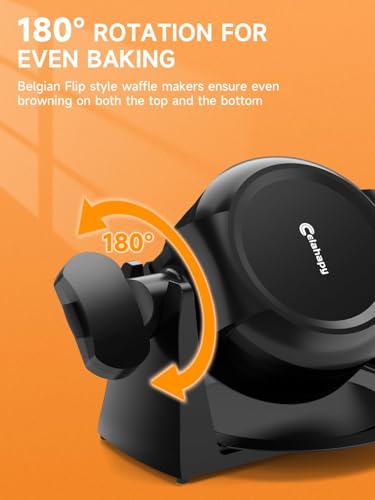 Black 1400W Double Belgian Waffle Iron Nonstick X589