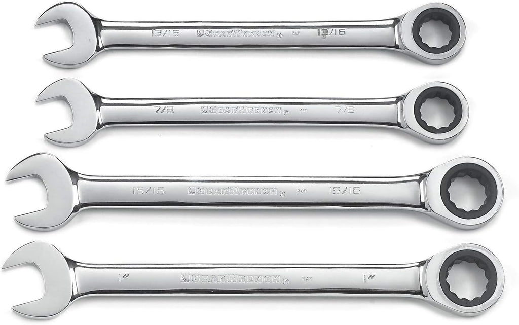 Ratcheting Combination SAE Wrench Set, 4 Pc. 12 Point C689282