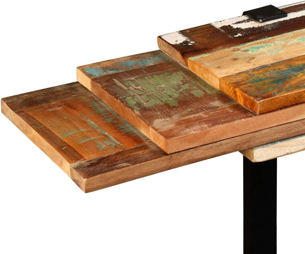 Length-Adjustable Console Table Solid Reclaimed Wood Cast Iron E25614