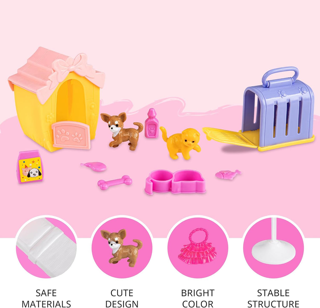 2-Story Doll House with 25+ Pcs Furniture & Accessories X83536