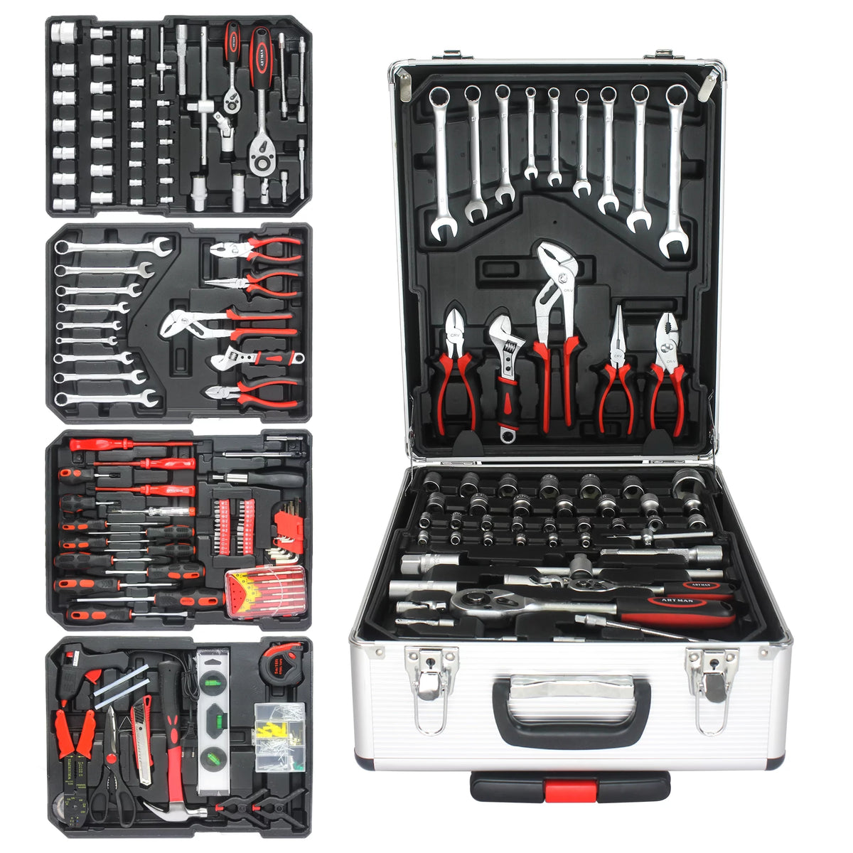 White 4 Layers Rolling Tool Box Set T485093