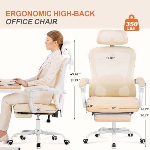 Ergonomic High-Back Mesh Office Chair with Footrest R554843