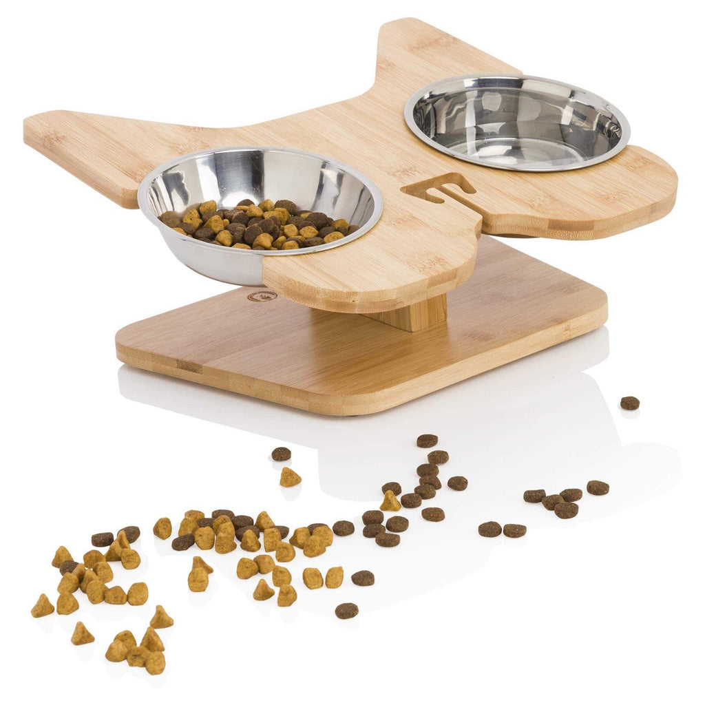 Elevated Dog Bowl Stand with Stainless-Steel Food and Water Bowls P270