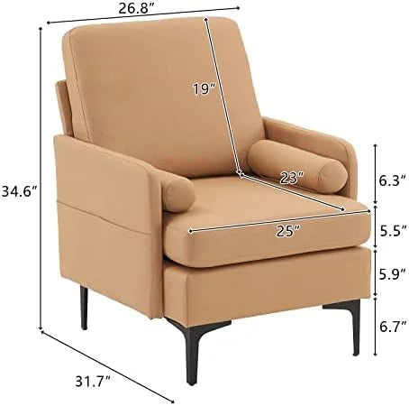 Rustic Accent Chairs Set of 2 Upholstered Armchairs F9383