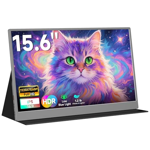 15.6inch 1080P FHD HDR IPS Portable Gaming Monitor with Smart Cover S488