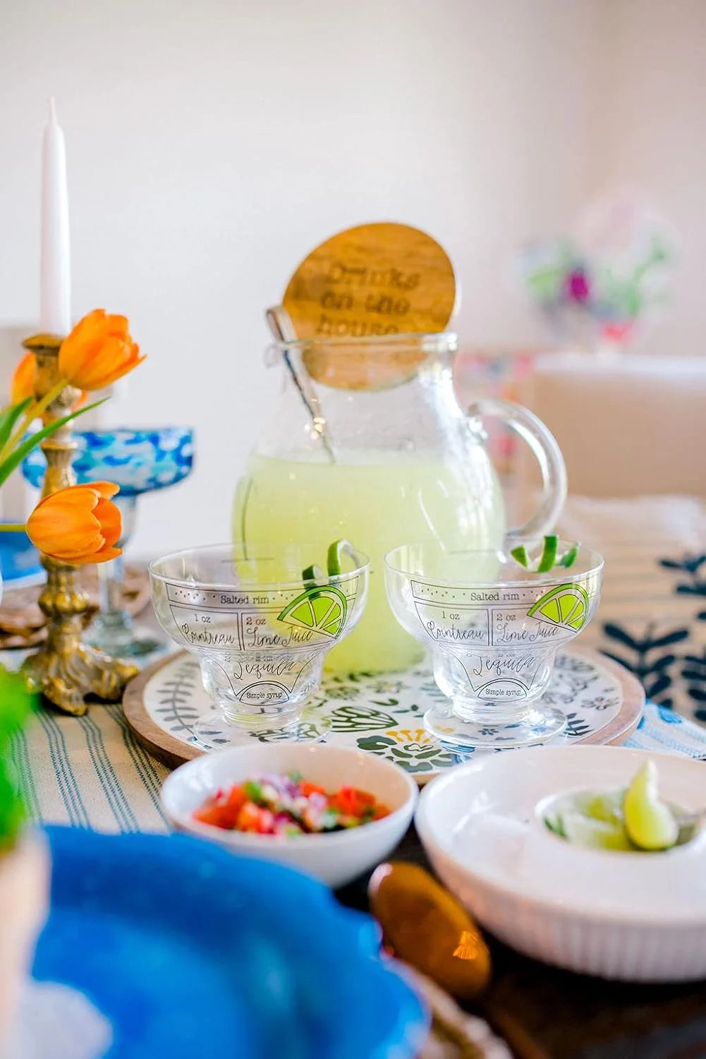 Clear Stemless Margarita Glass 6 Piece Set N1267