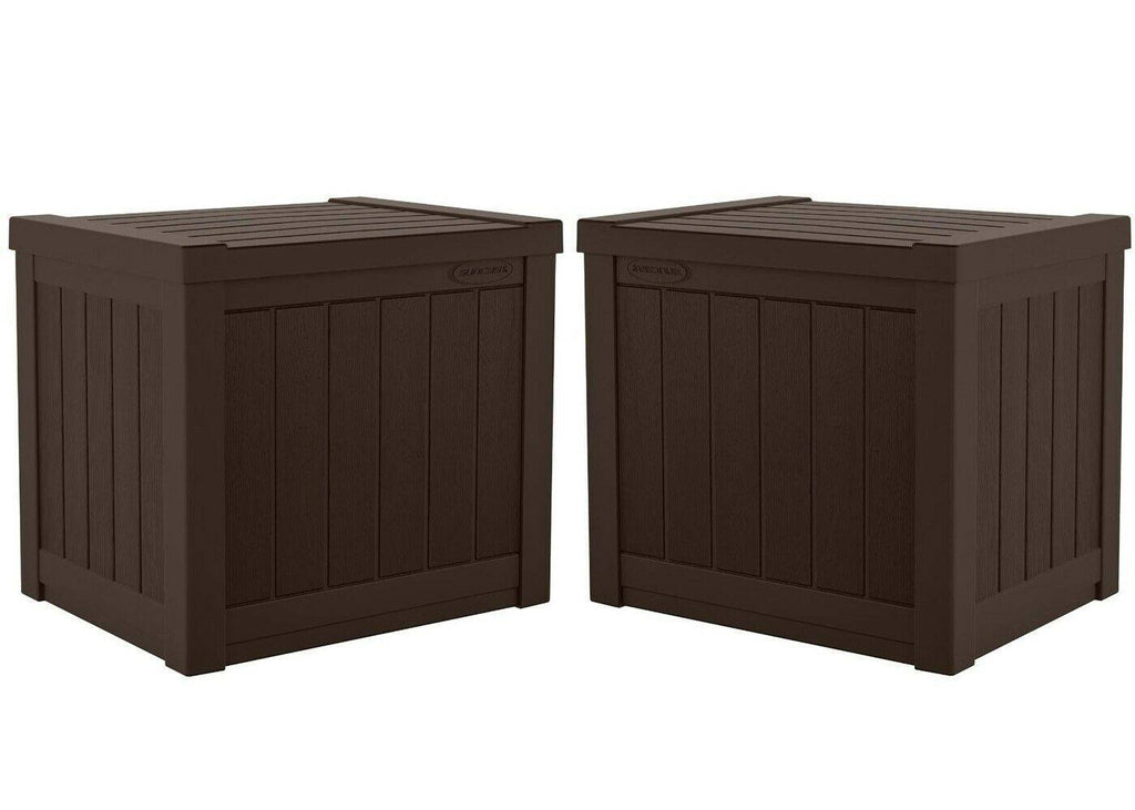 17 x 22 inch Resin 22-Gallon Patio Storage Deck Box, Java Brown (2 Pack) U768