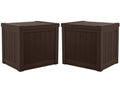 17 x 22 inch Resin 22-Gallon Patio Storage Deck Box, Java Brown (2 Pack) U768