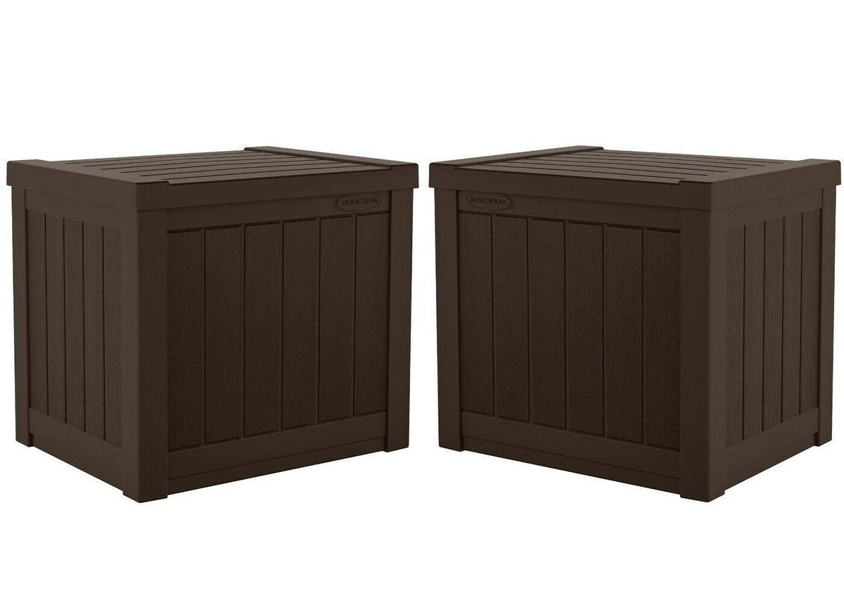 17 x 22 inch Resin 22-Gallon Patio Storage Deck Box, Java Brown (2 Pack) U768