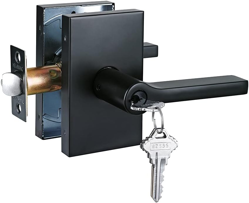 Matte Black Keyed Entry Door Handle Set M115746
