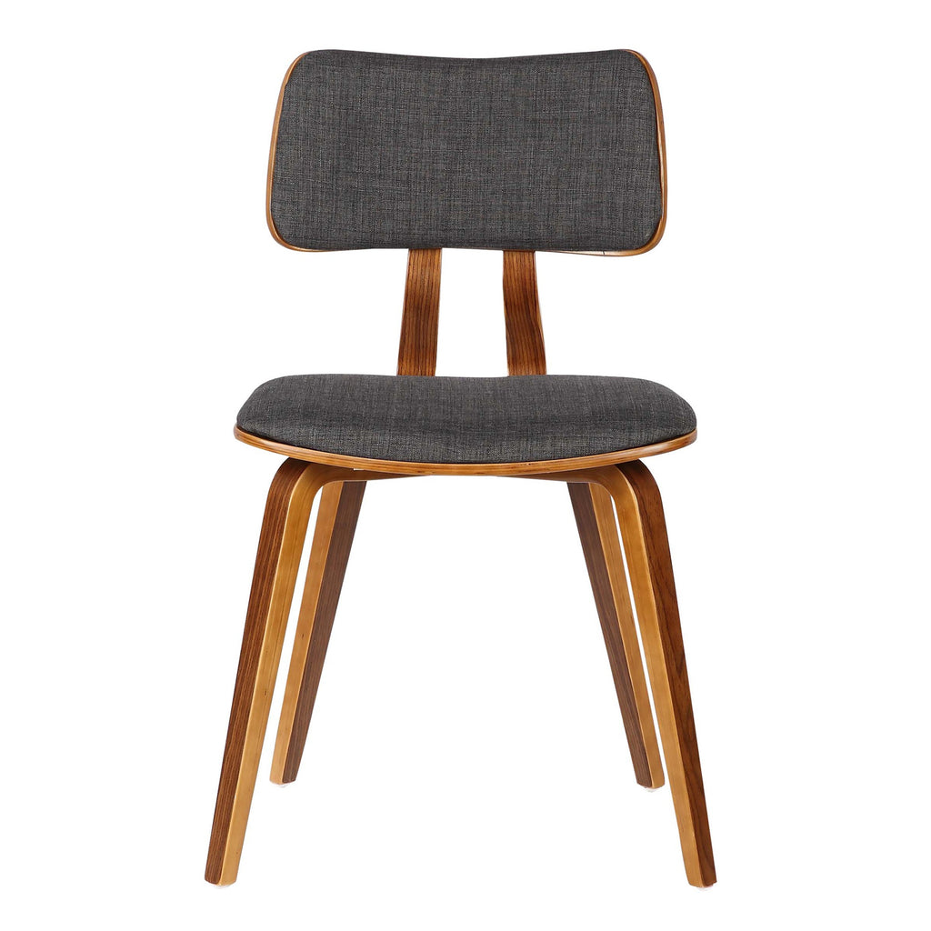 Walnut Wood and Charcoal Fabric Dining Chair M717