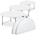 5Ft White Bi-Fold Plastic Table Set of 5 F8526