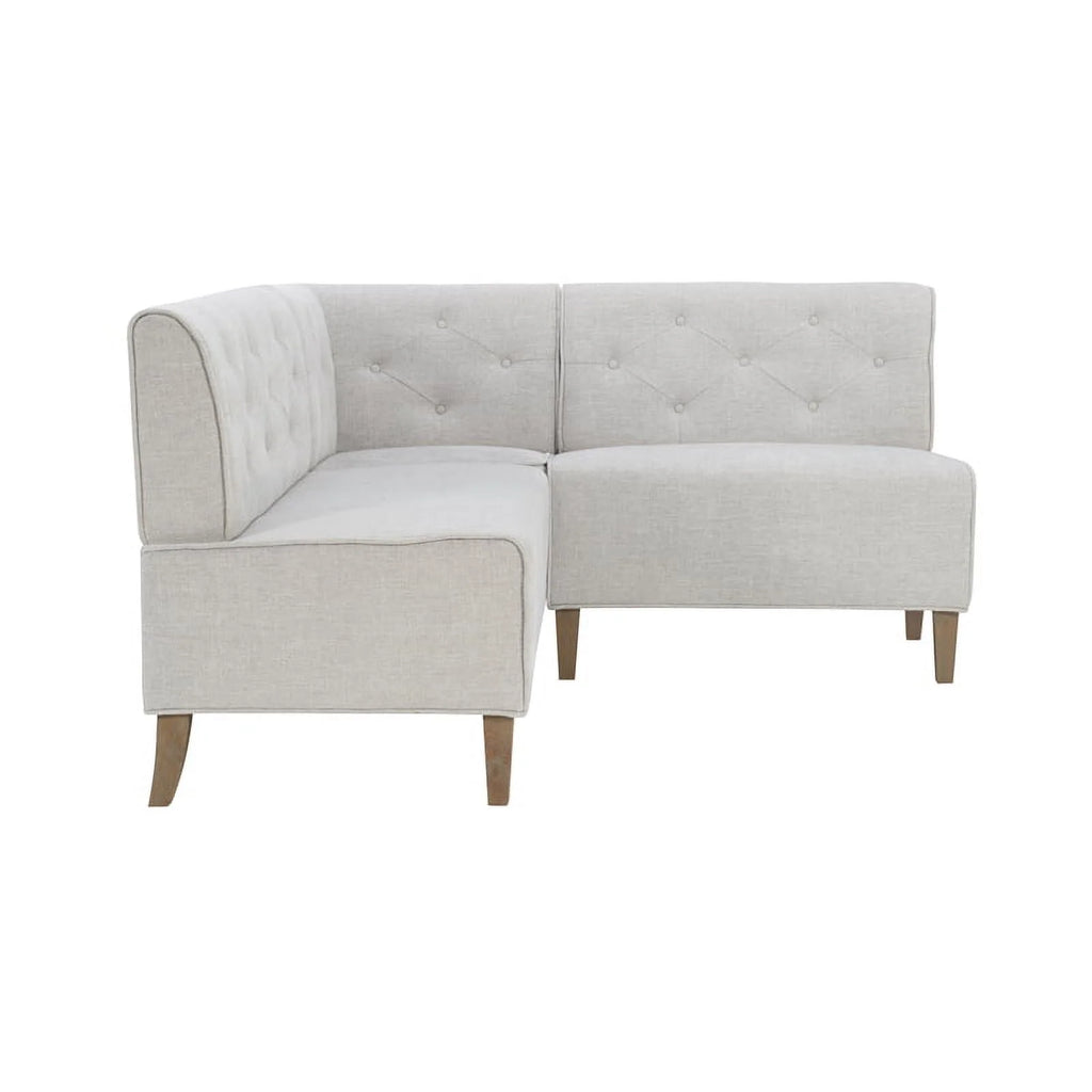 Light Grey Wood Upholstered Corner Bench X680