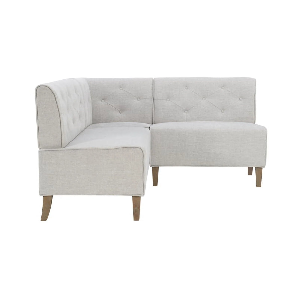 Light Grey Wood Upholstered Corner Bench X680