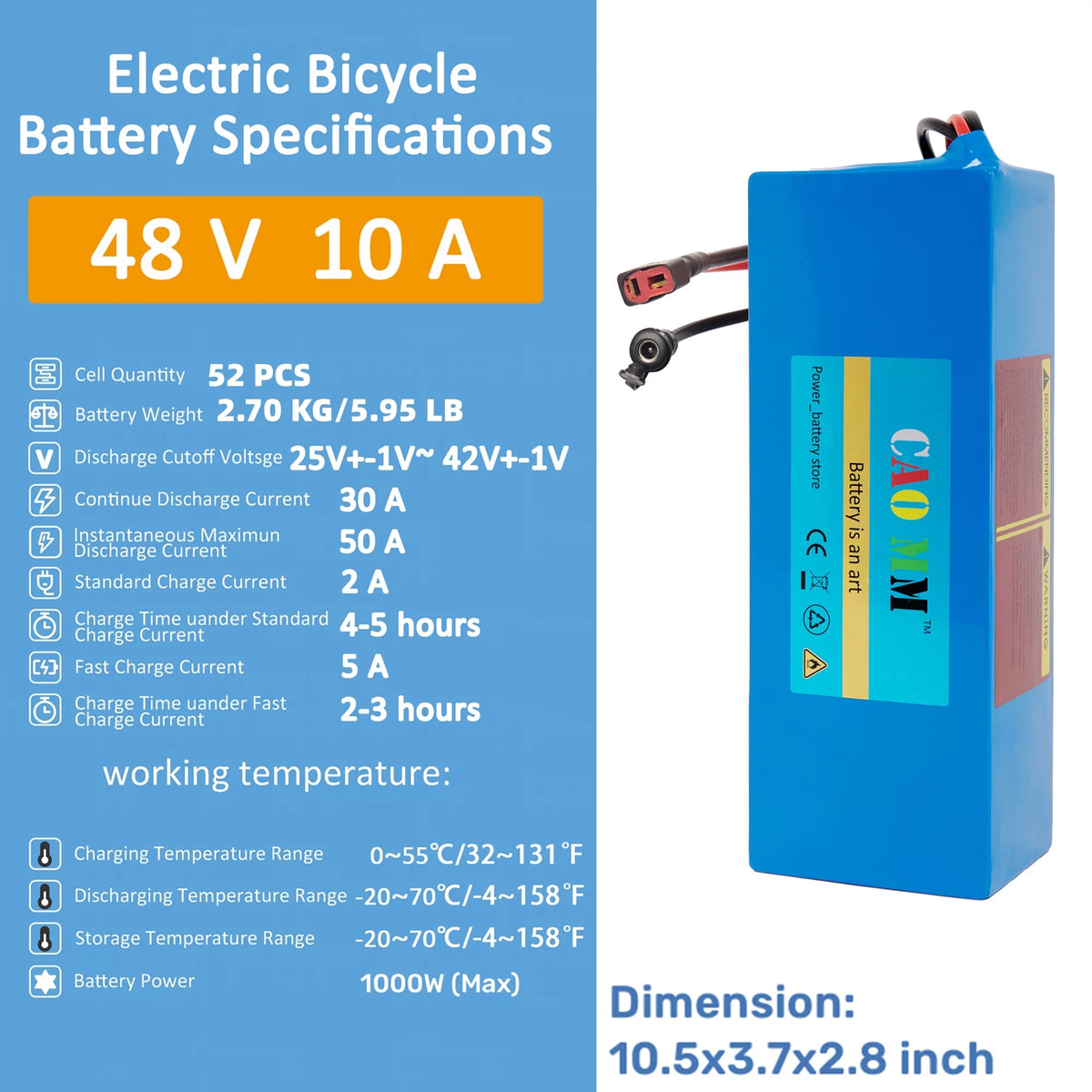 48V 10AH Lithium Battery with 5A Fast Charger O466