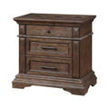 Solid Wood 3-Drawer Nightstand in Brushed Walnut B246319