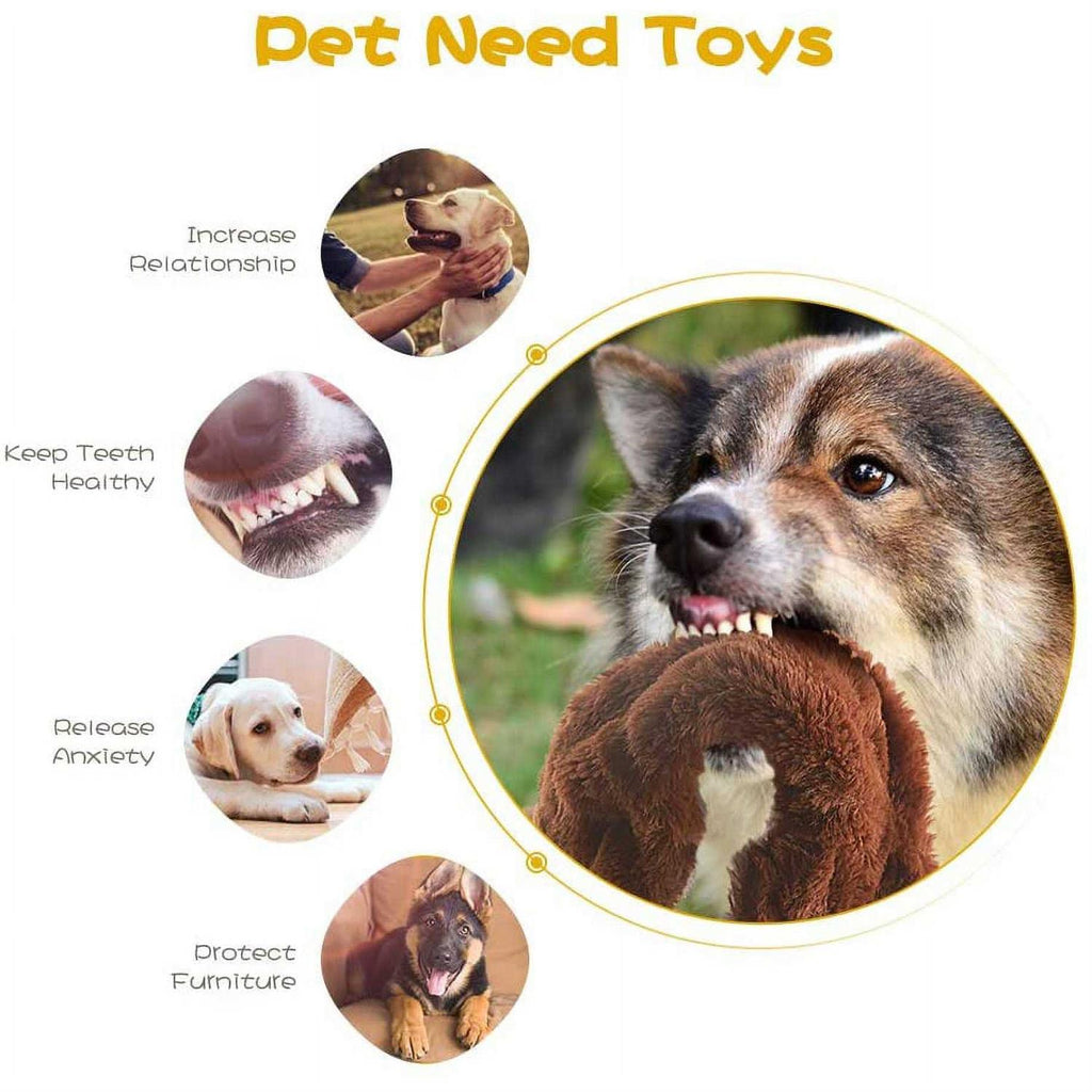 No Stuffing Plush Dog Squeaky Chew Toy B3585