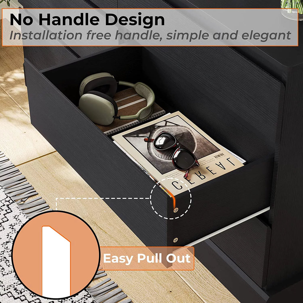 Black 6 Drawer Double Dresser L117824