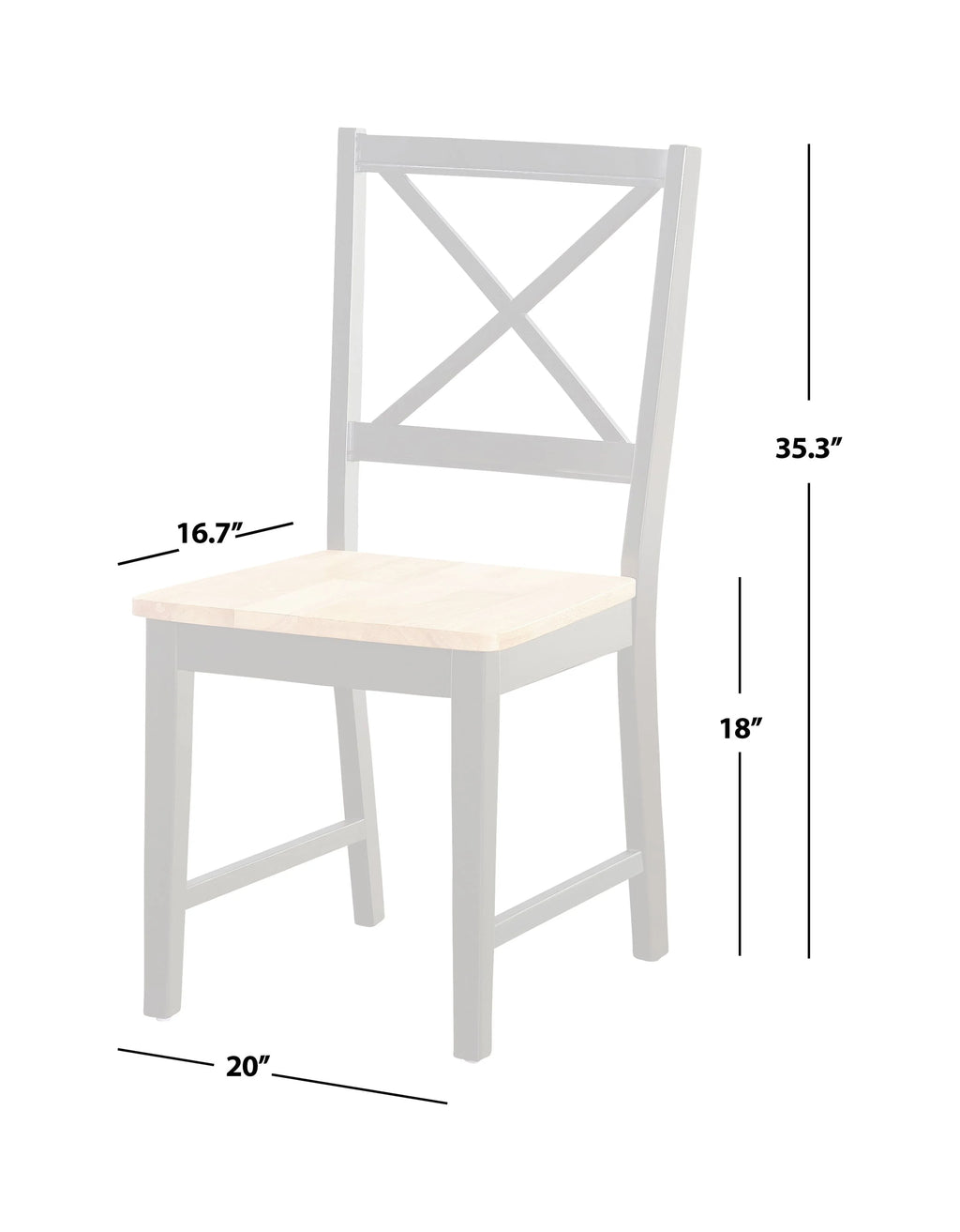 Espresso Cross-Back Chair Set of 2 D6348