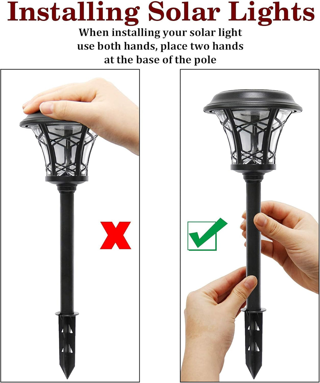 6 Pack Solar Powered Pathway Lights, Warm White T872