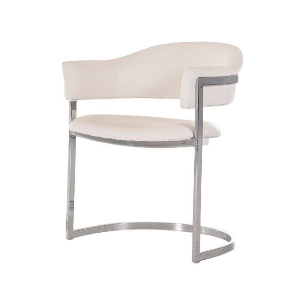 White Leatherette Dining Chair V383872