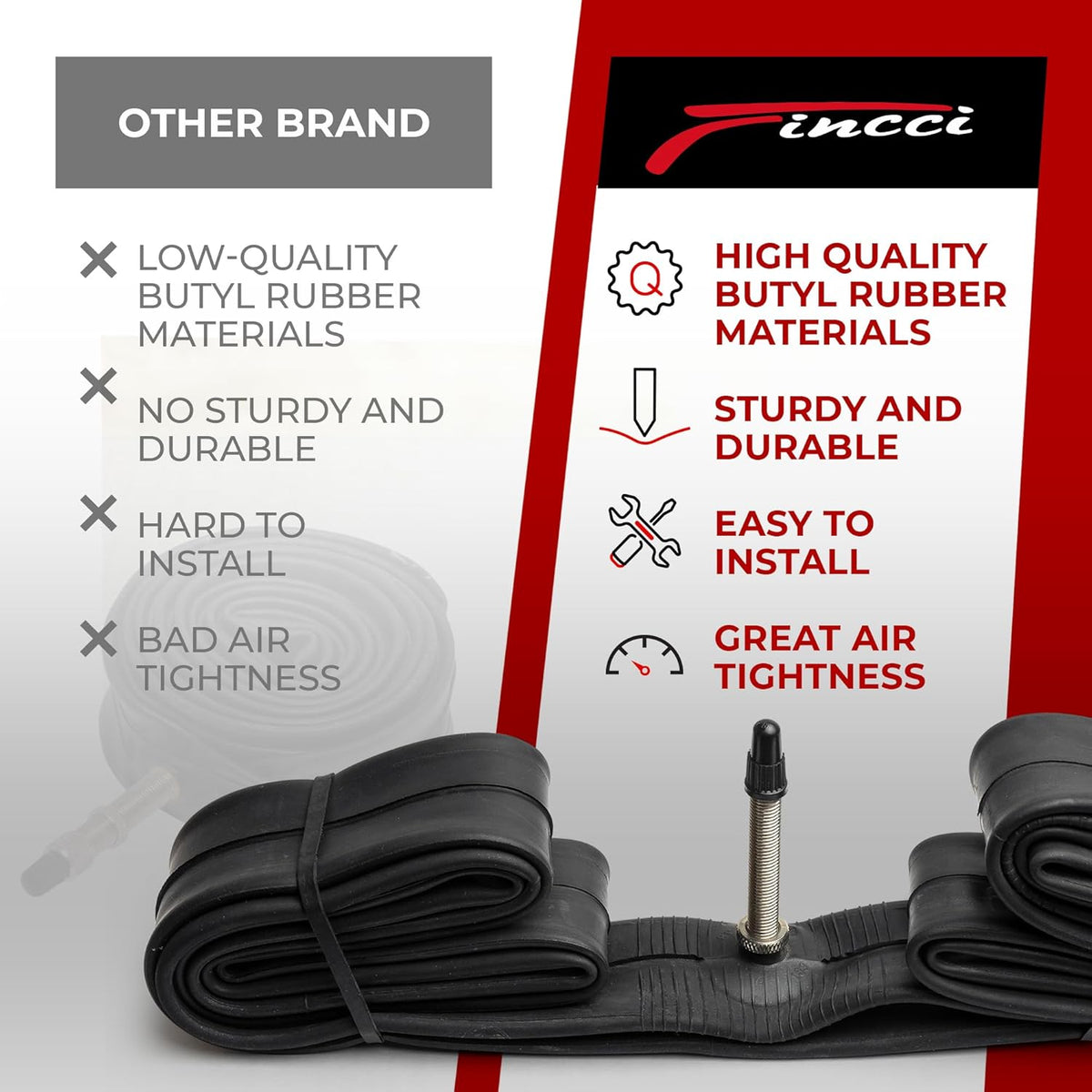 Bike Inner Tube 700x35c / 32c / 38c Presta Valve 48mm Pack of 2 I662