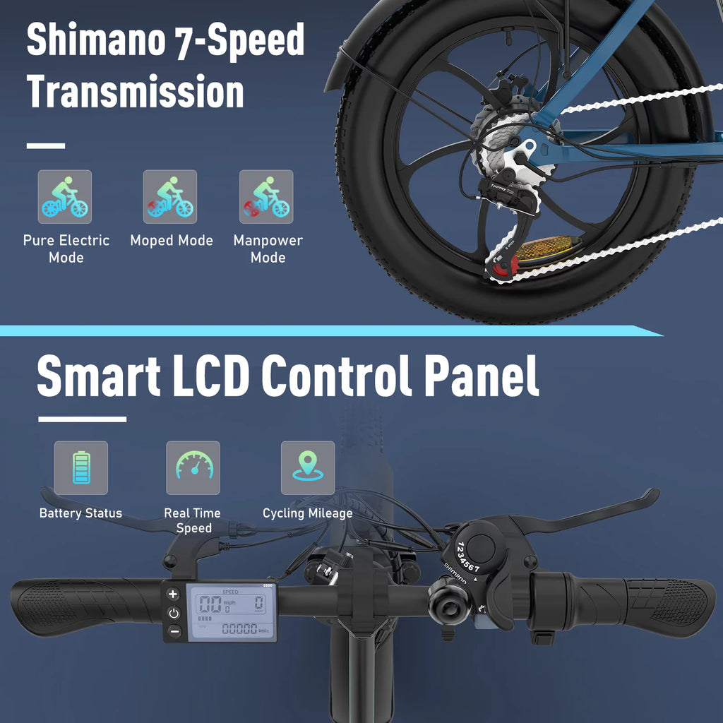 500W Fat Tire Electric Bike 11.2Ah 36V T9143