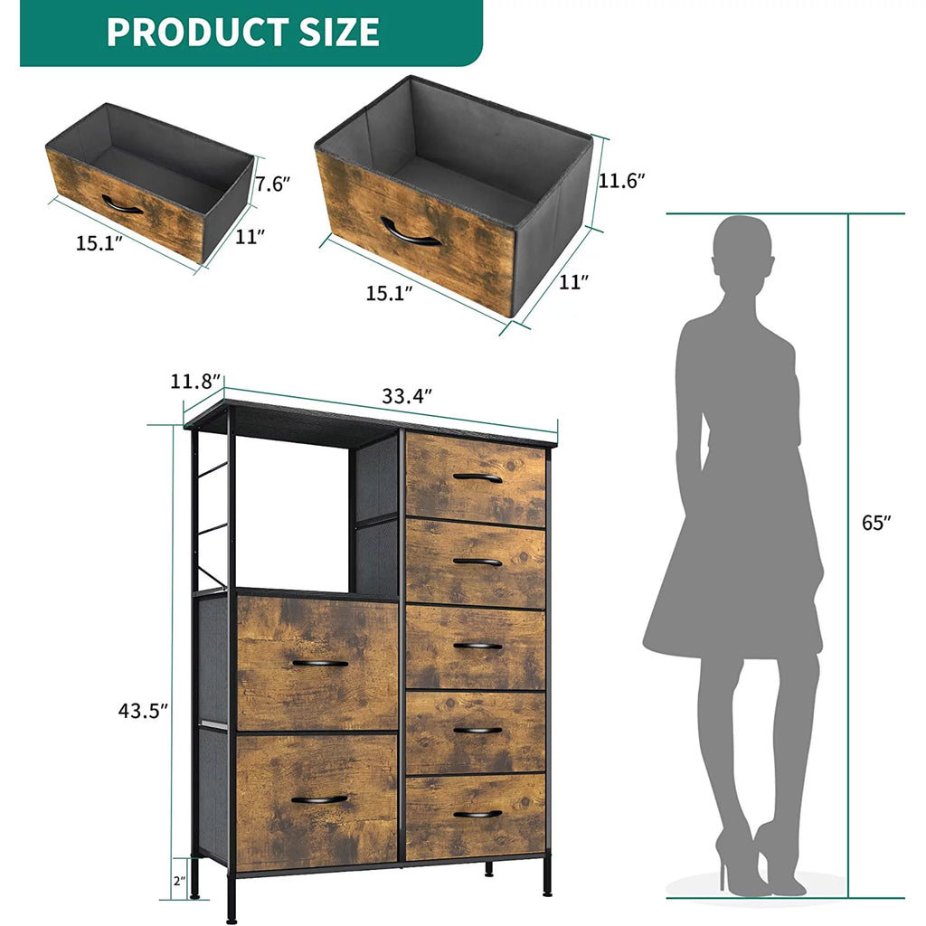 Tall 10 Drawer Fabric Storage Tower Dresser K962978