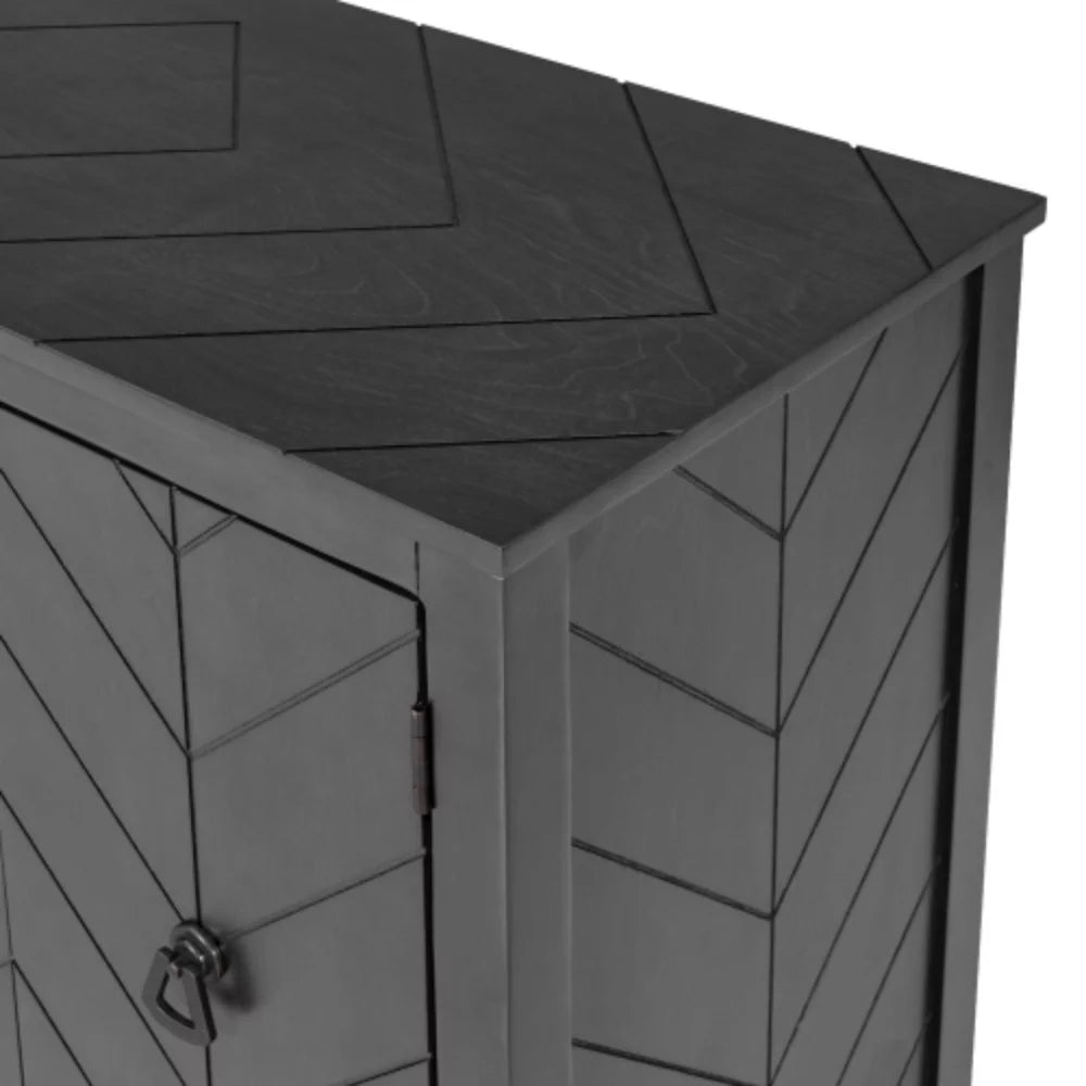 Antique Gray Wooden Accent Storage Cabinet with Adjustable Shelf H79280