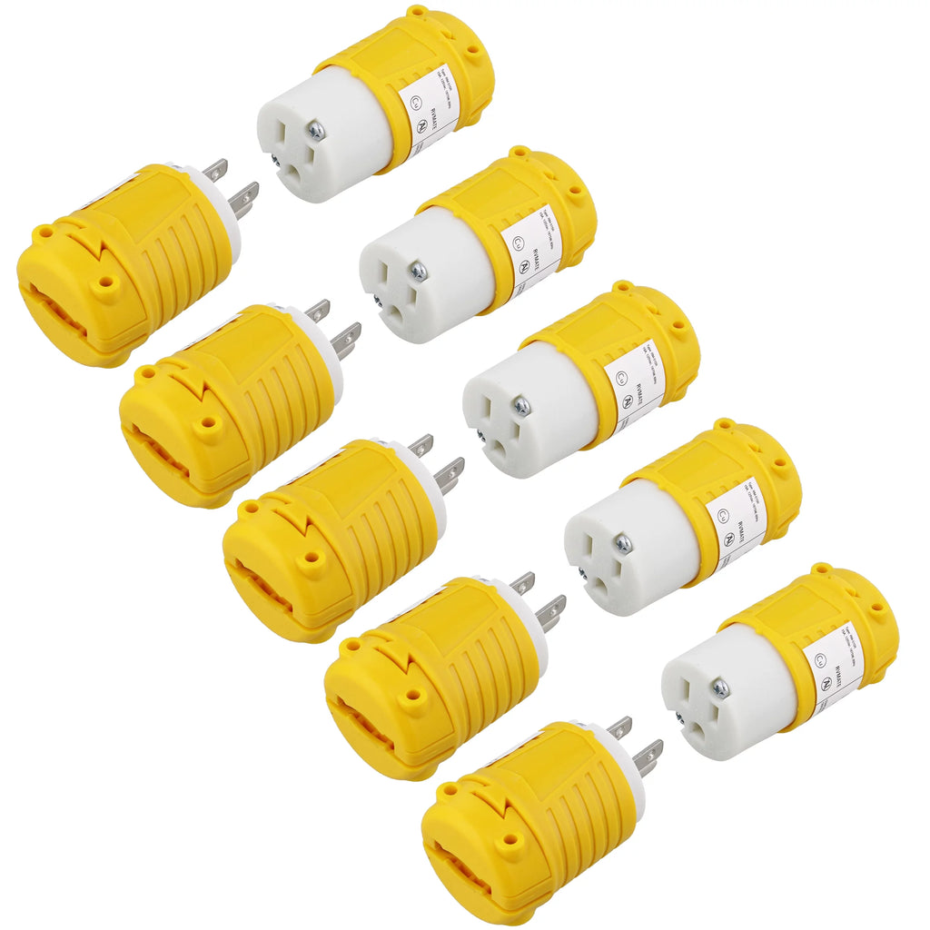 125V 15 Amp Male and Female Plug End 5pk X1083