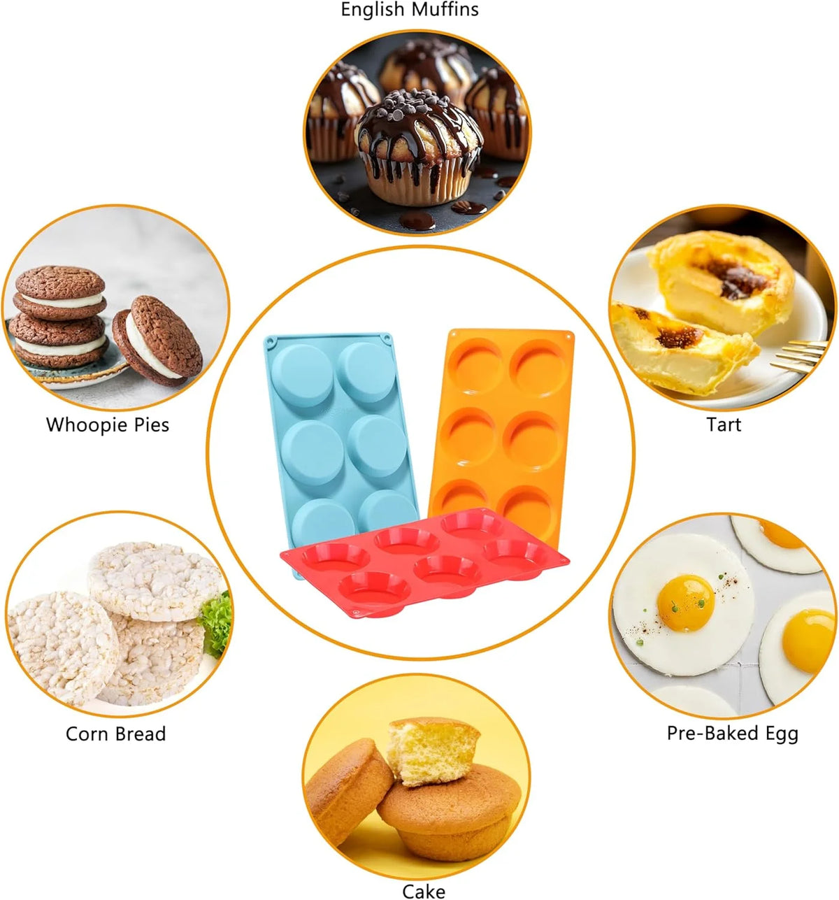 3" Round Silicone Egg Mold Pan X9280