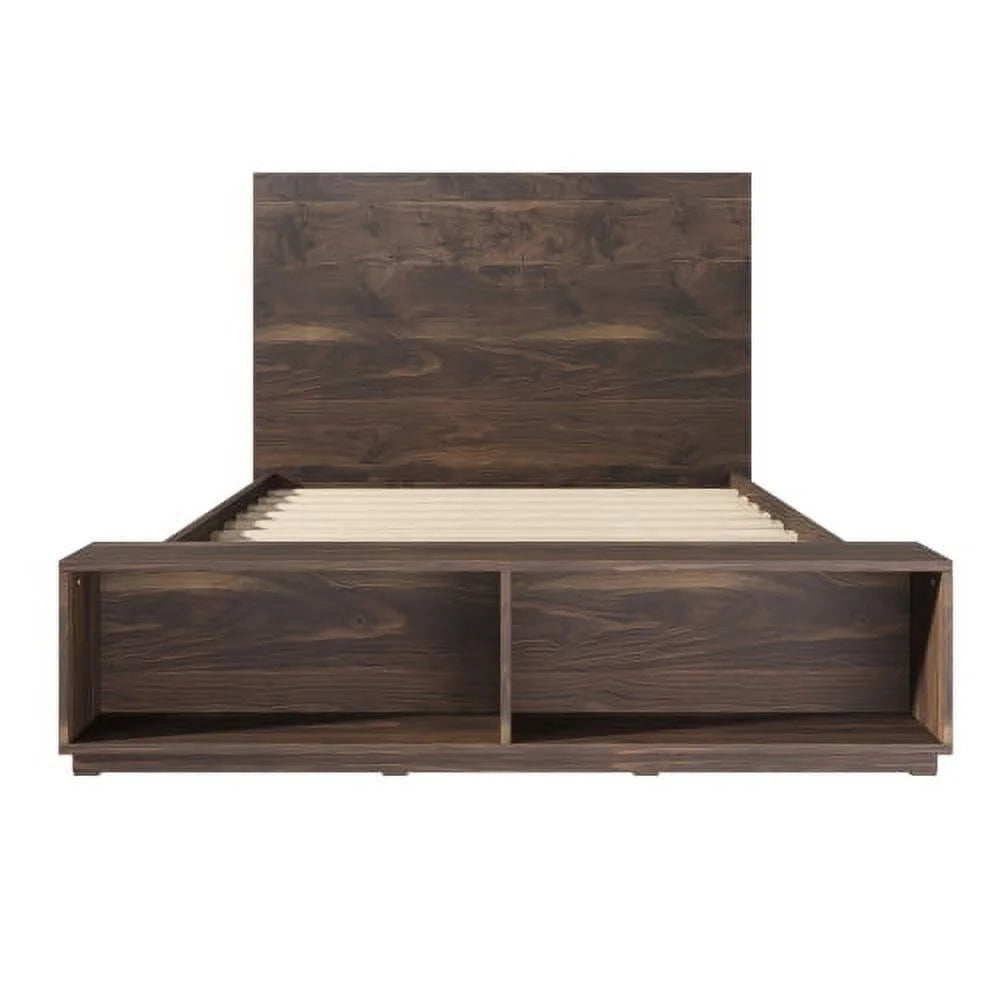 Queen Size Wood Platform Bed Frame with Storage Bench K150