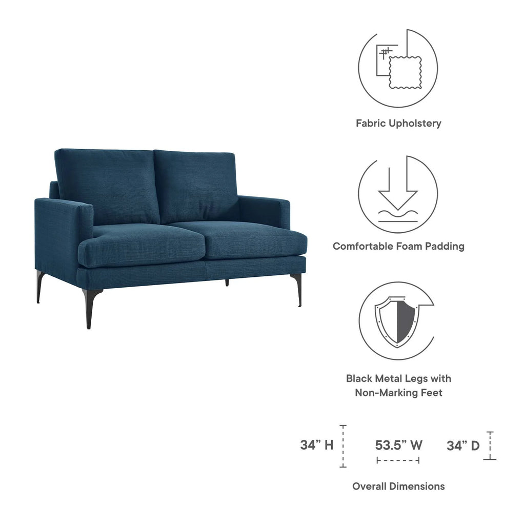Azure Upholstered Fabric Loveseat G7699