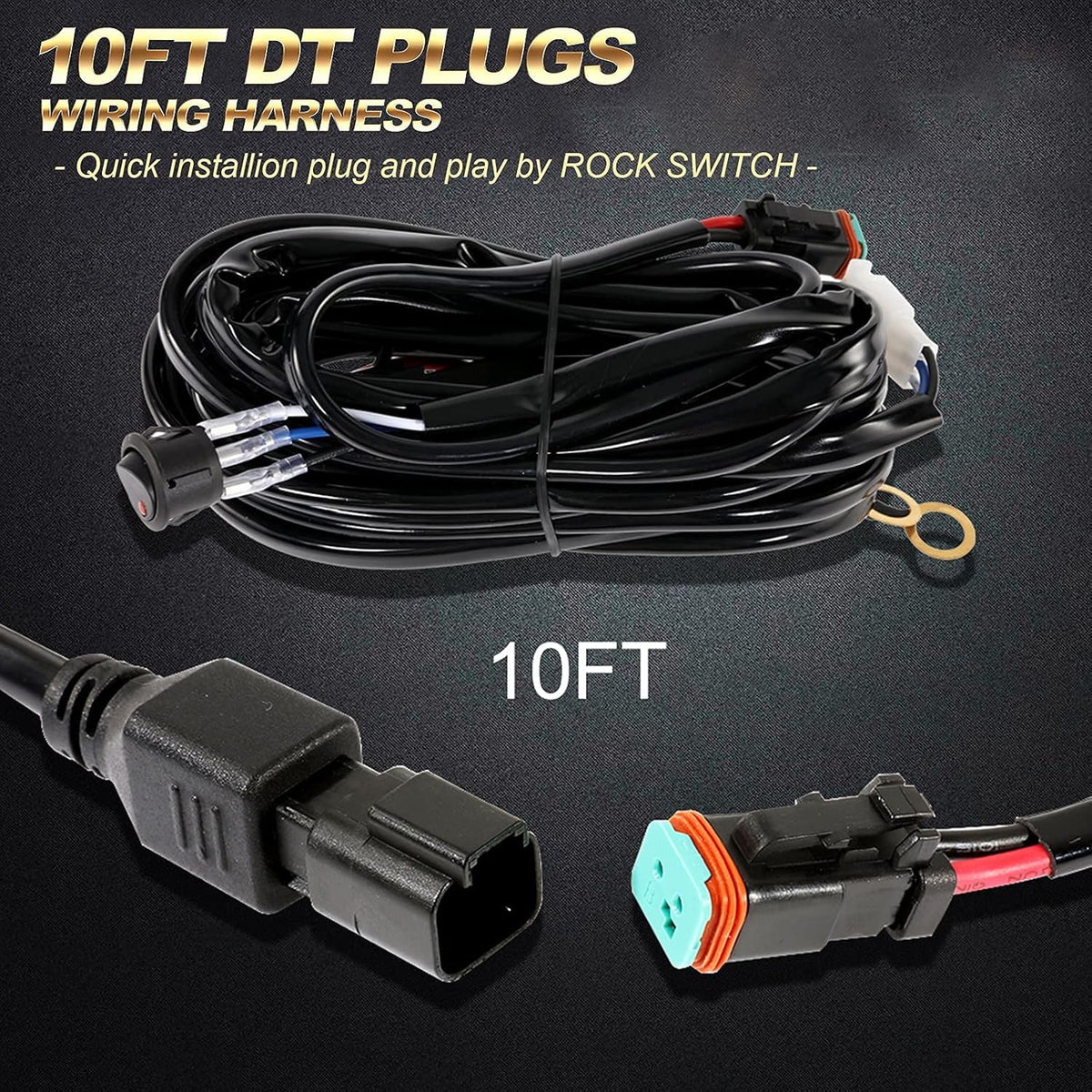 22 Inch 128W Waterproof Dual Row Spot Flood Combo LED Work Lights with Wiring Harness F9733