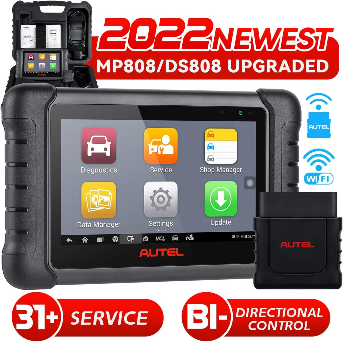 Autel MaxiCOM MK808TS Pro Scanner with 4PCS 2in1 315/433Mhz Sensors E7172